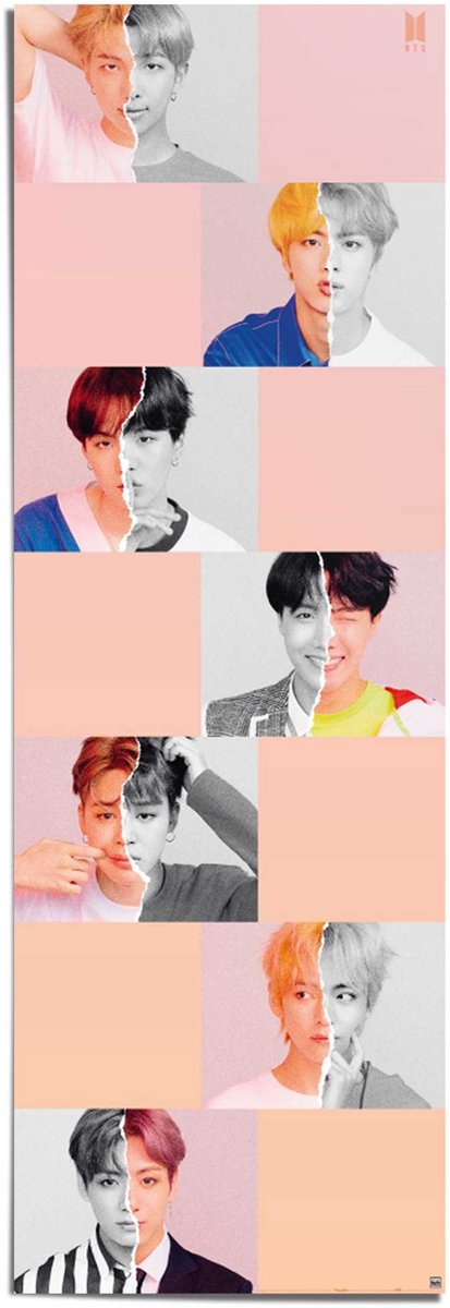 REINDERS Poster BTS - selfie - 158 x 53 - Papier - REINDERS Bonte kleuren