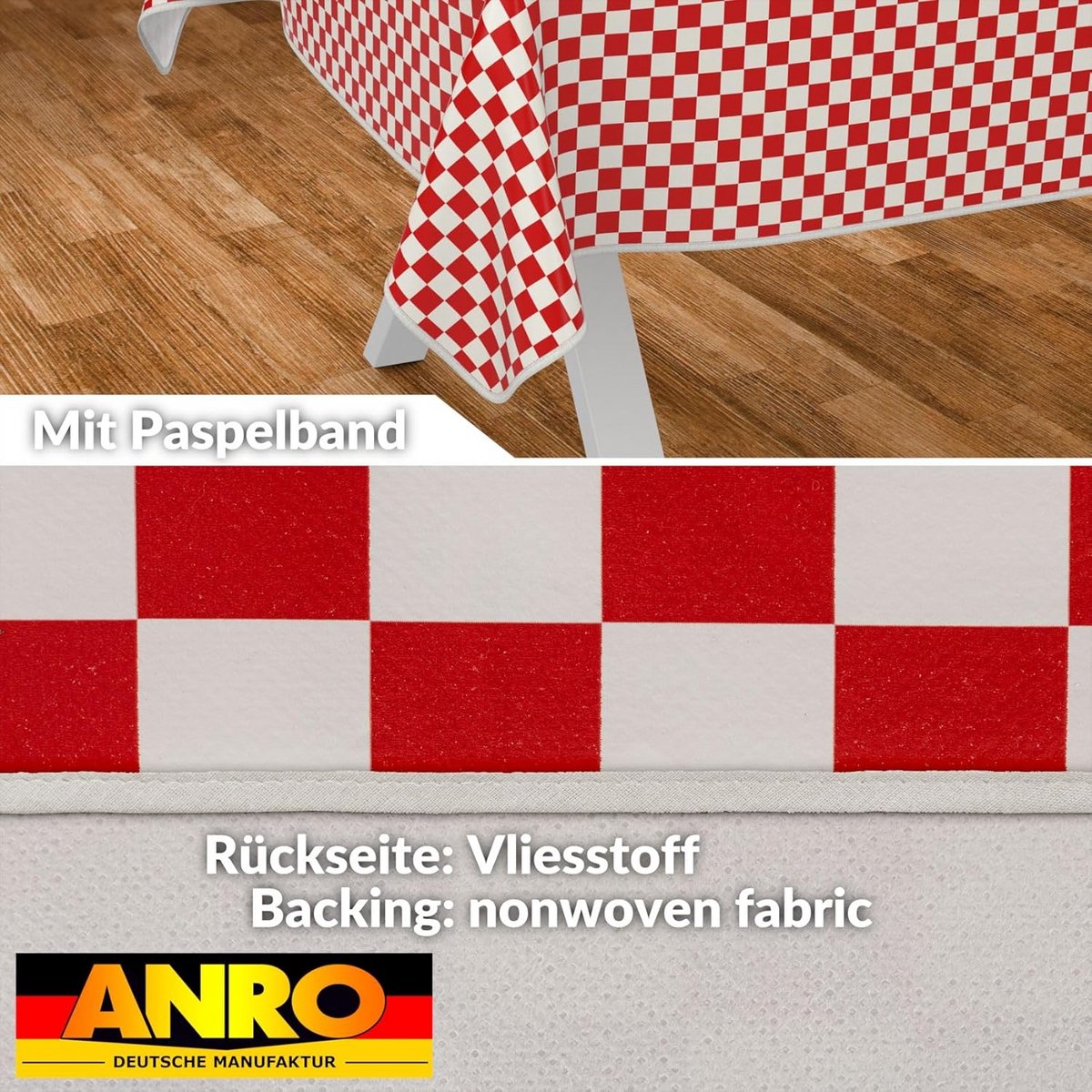 Afwasbaar Tafelkleed PVC Geruit Rood - Waterafstotend en Op Maat Te Knippen - 180x120 cm