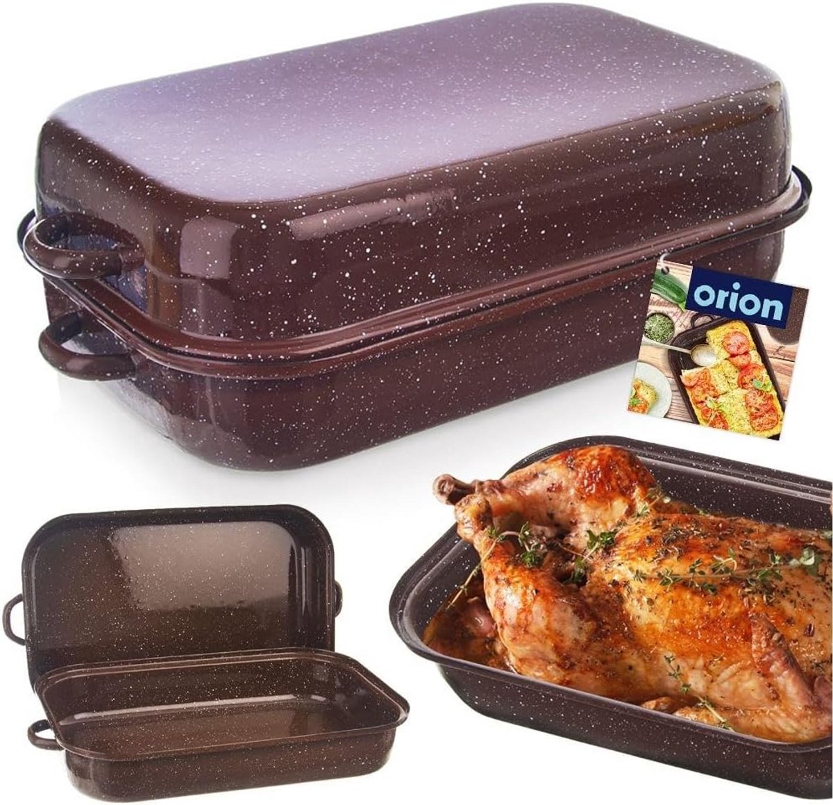 Geëmailleerde Braadpan met Deksel 1,5 Liter