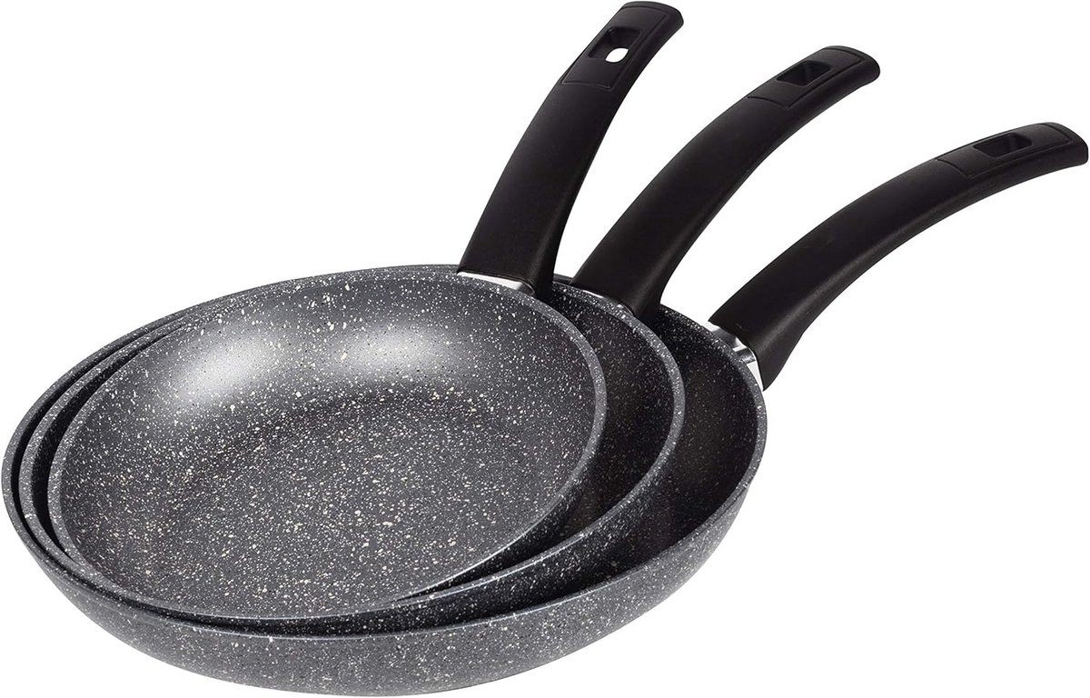 Set van 3 Koekenpannen (20, 24, 28 cm) Voor Inductie en Alle Vuren