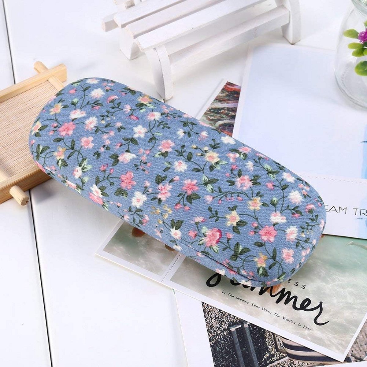 Hard Shell Brillenkoker met Bloemenprint - Draagbare Beschermhoes