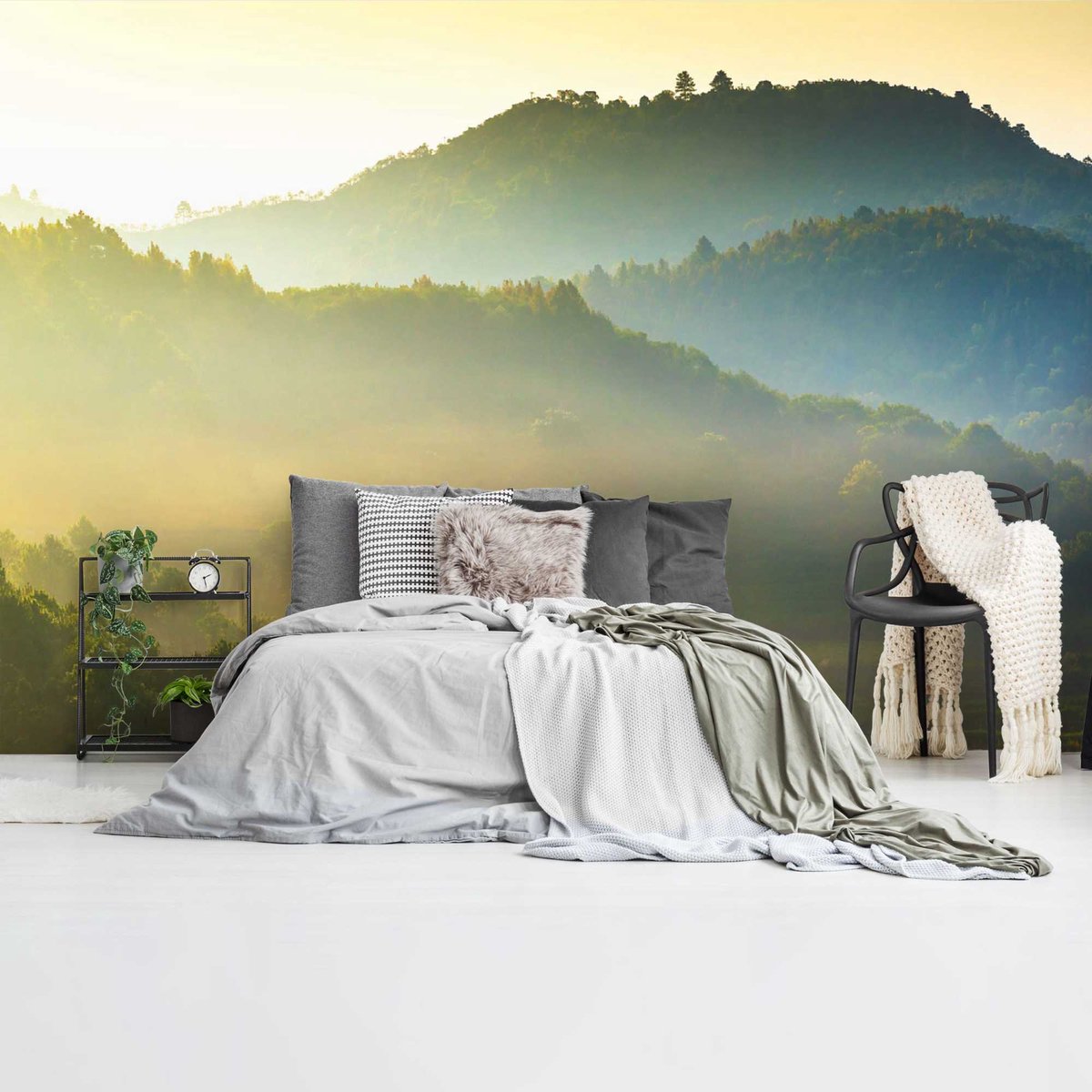 Fotobehang Heuvels bij zonsopgang - 260 x 384 - Vlies - REINDERS