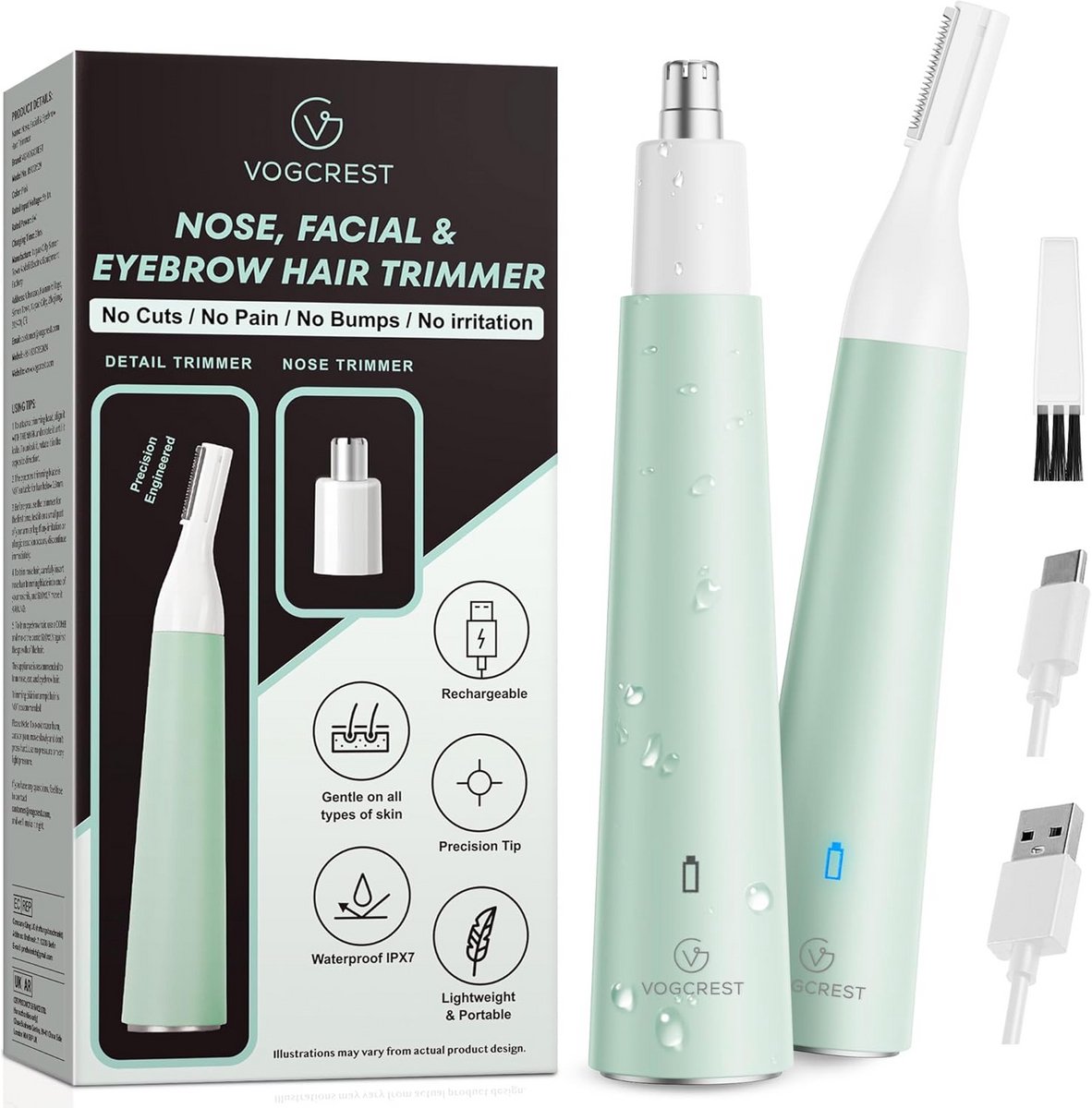 Oplaadbare Neus- en Oorontharingstrimmer IPX7 Waterdicht