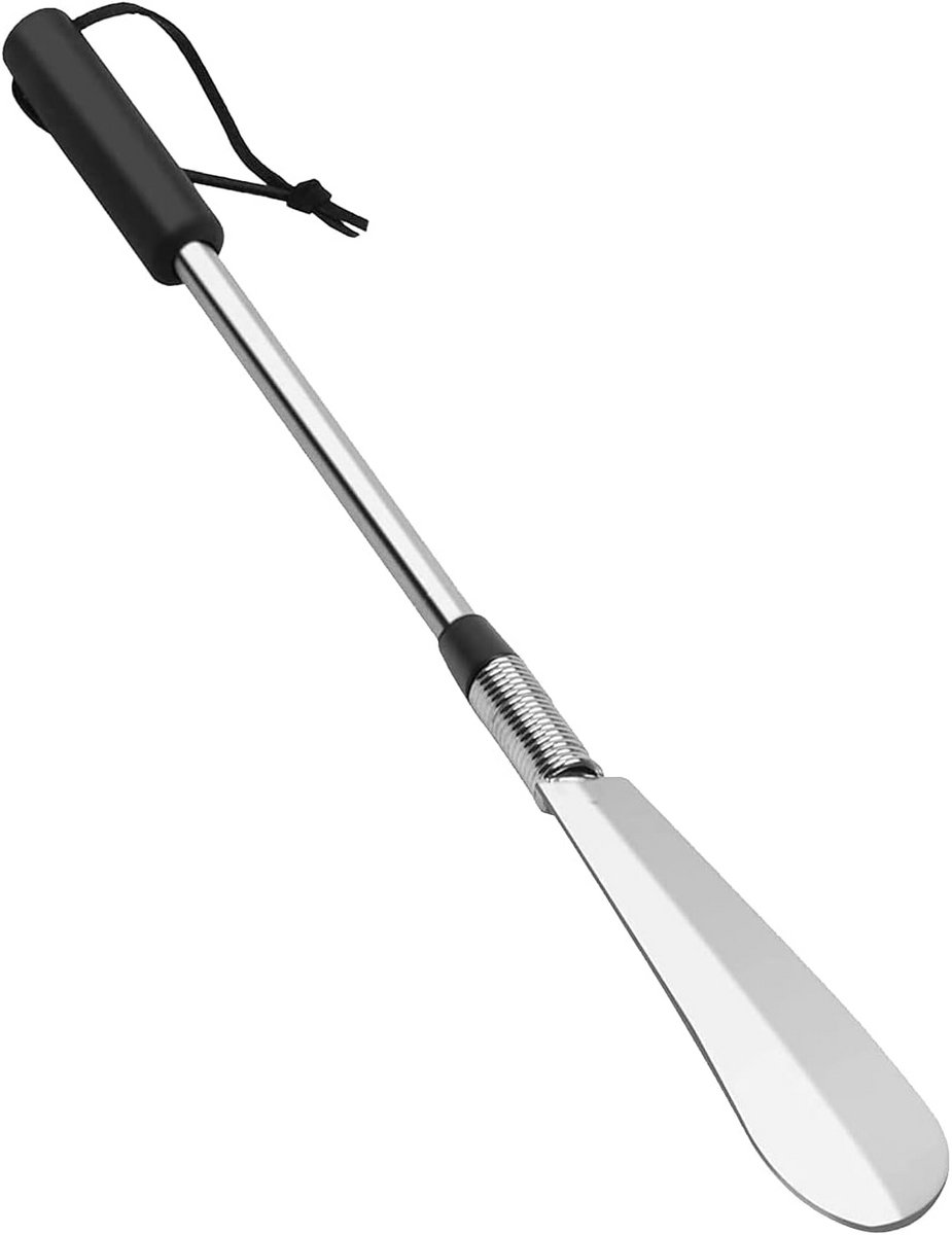 Verstelbare Schoenheffer Lange Steel - 40.5-77 cm Zit- of Staand Gebruik - Veerkrachtige Roestvrijstalen Schoenlepel met Comfortabele Grip