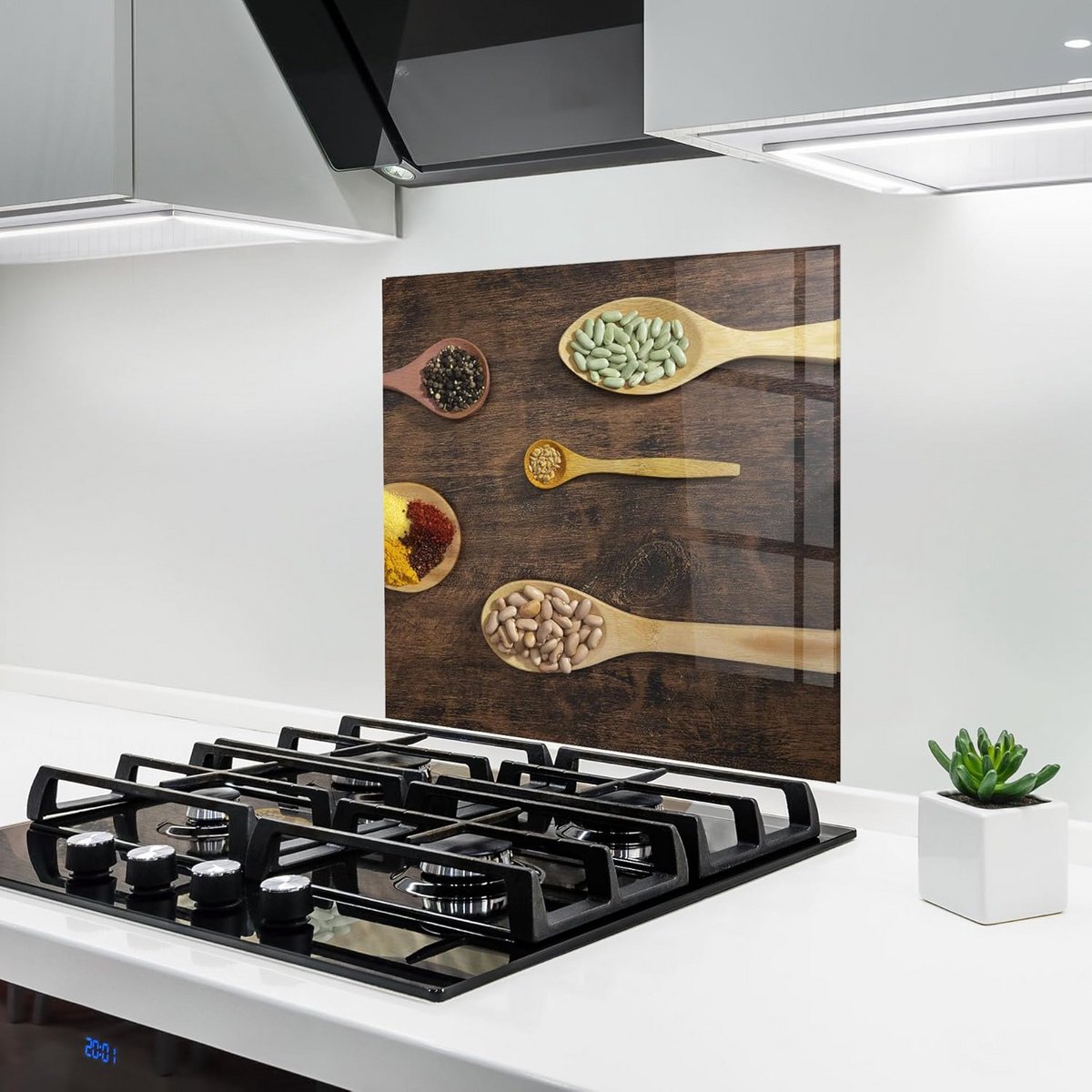 Glazen Keukenachterwand 100x100 cm - 5mm Gehard Glas voor Boven het Fornuis