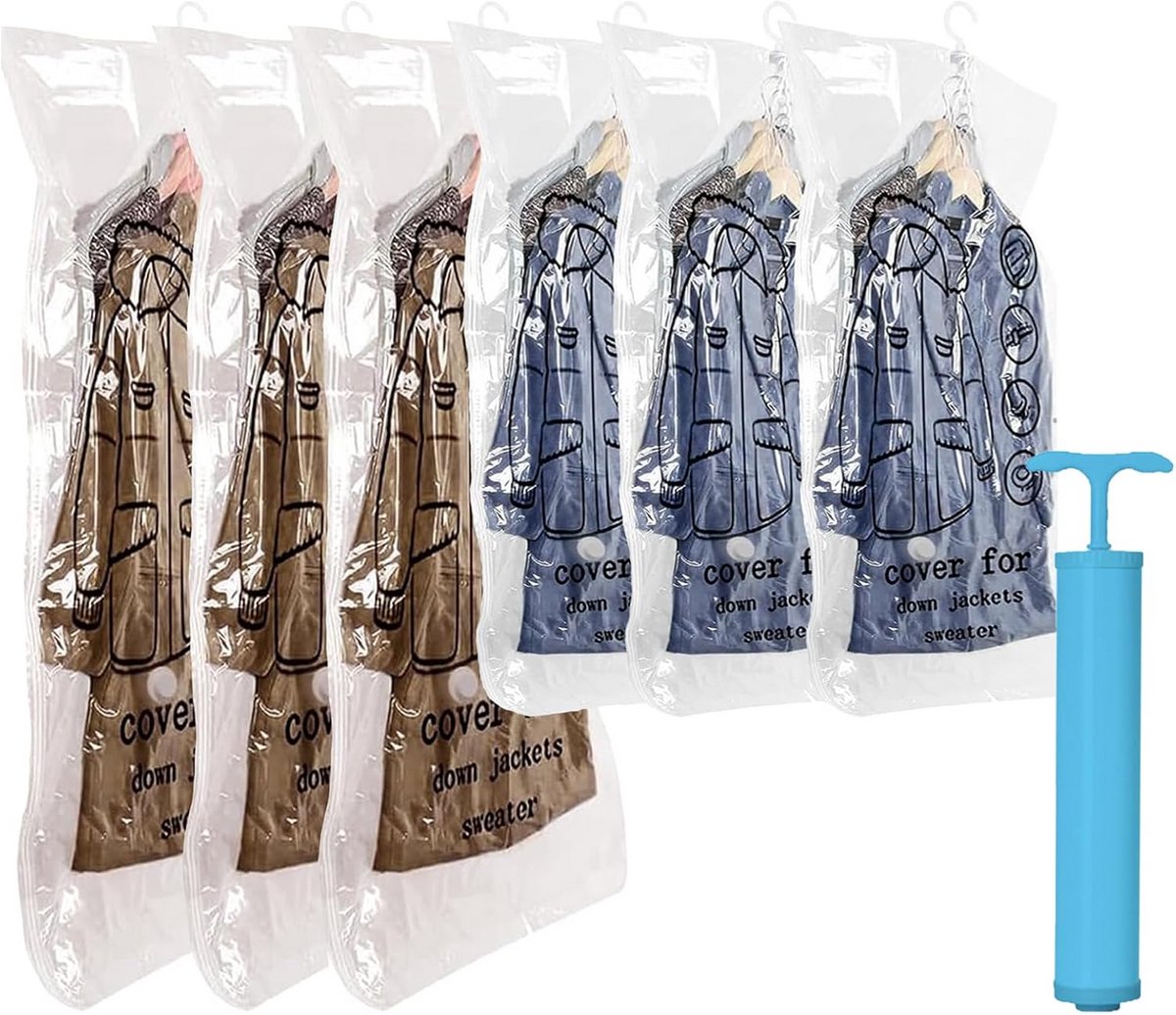 Vacuümzakken Kleding (Set van 6) - Ruimtebesparend Opbergen Zomer- en Winterkleding