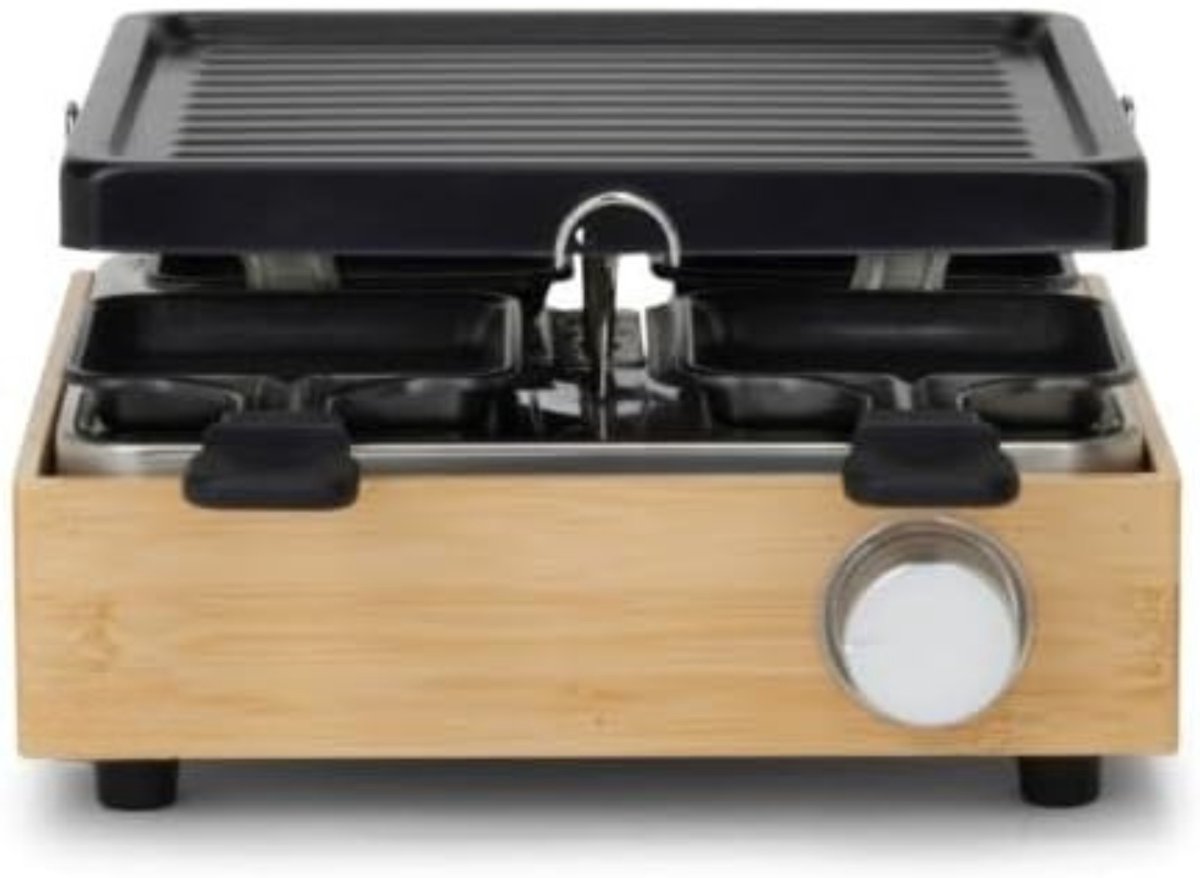 Florixa® Gourmetstel 4 personen - Gourmetstellen - Gourmet - Hout/Zwart - 26cm x 25cm x 15cm