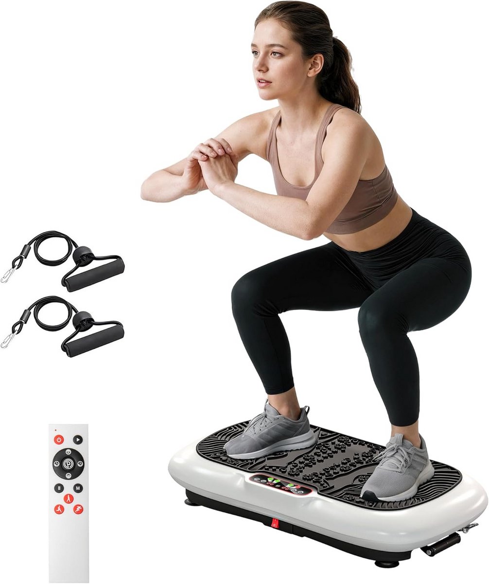 Trilplaat voor Full-Body Training met 2 Fitnessbanden en LCD-Scherm