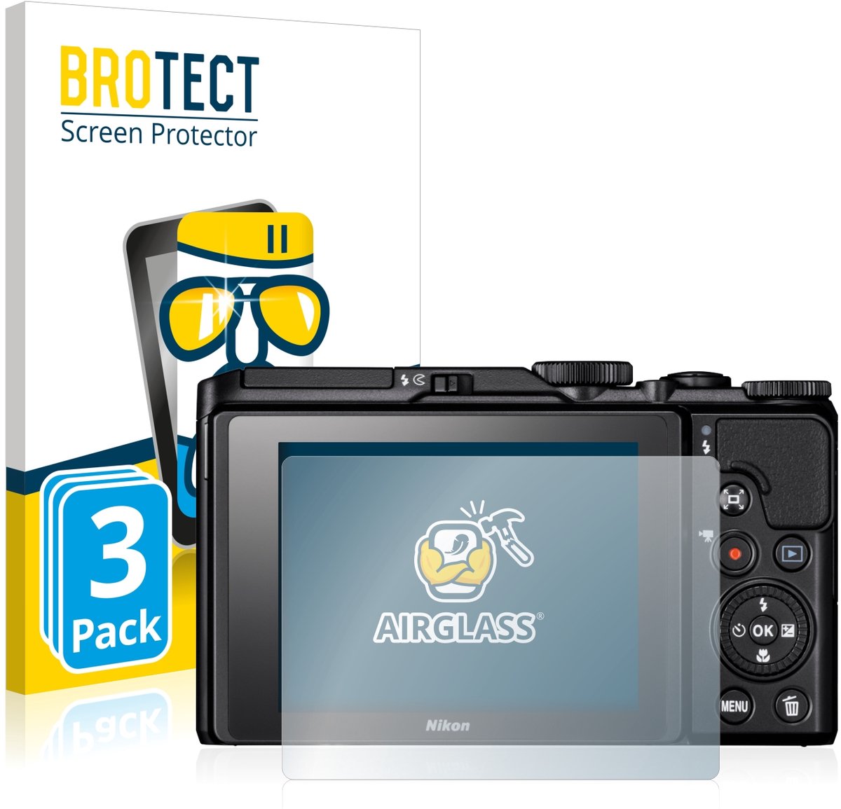 Screenprotector 3 Stuks voor Nikon Coolpix A900 Beschermglas transparant