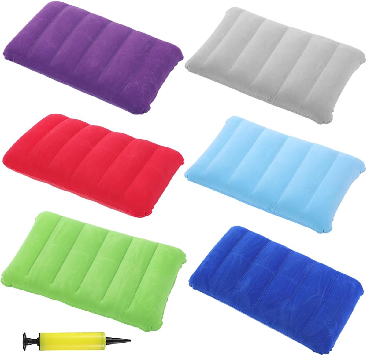 Opblaasbaar Kussen - Reis Kussen - Comfortabel Zitten - Compact En Lichtgewicht - 26x18cm - Blauw