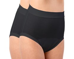 Incontinentie Broekjes - Beschermend Ondergoed - Dagelijks Comfort - Biologisch Katoen - Verkocht per 2 - Zwart