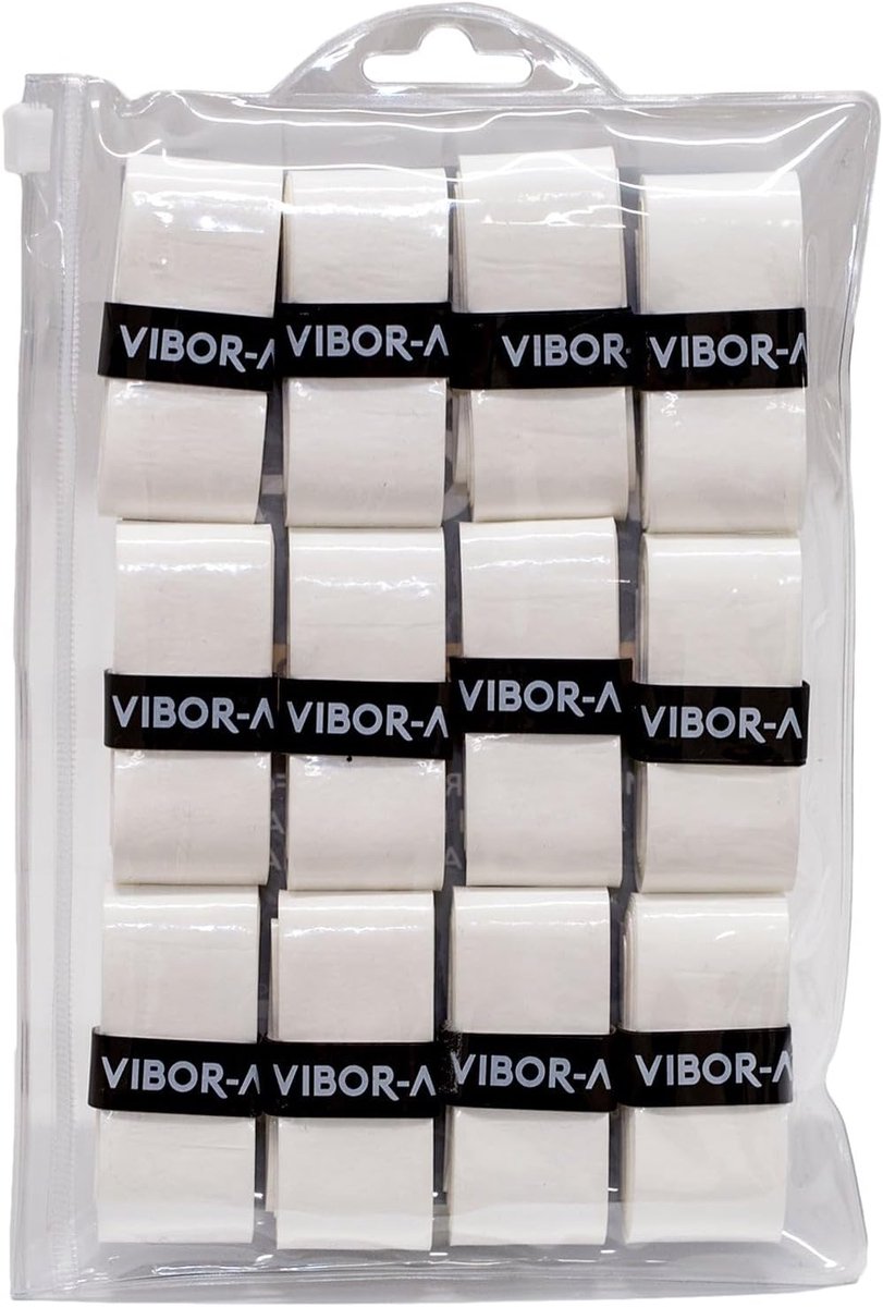 Set van 12 Witte Overgrips voor Racket (Glad)