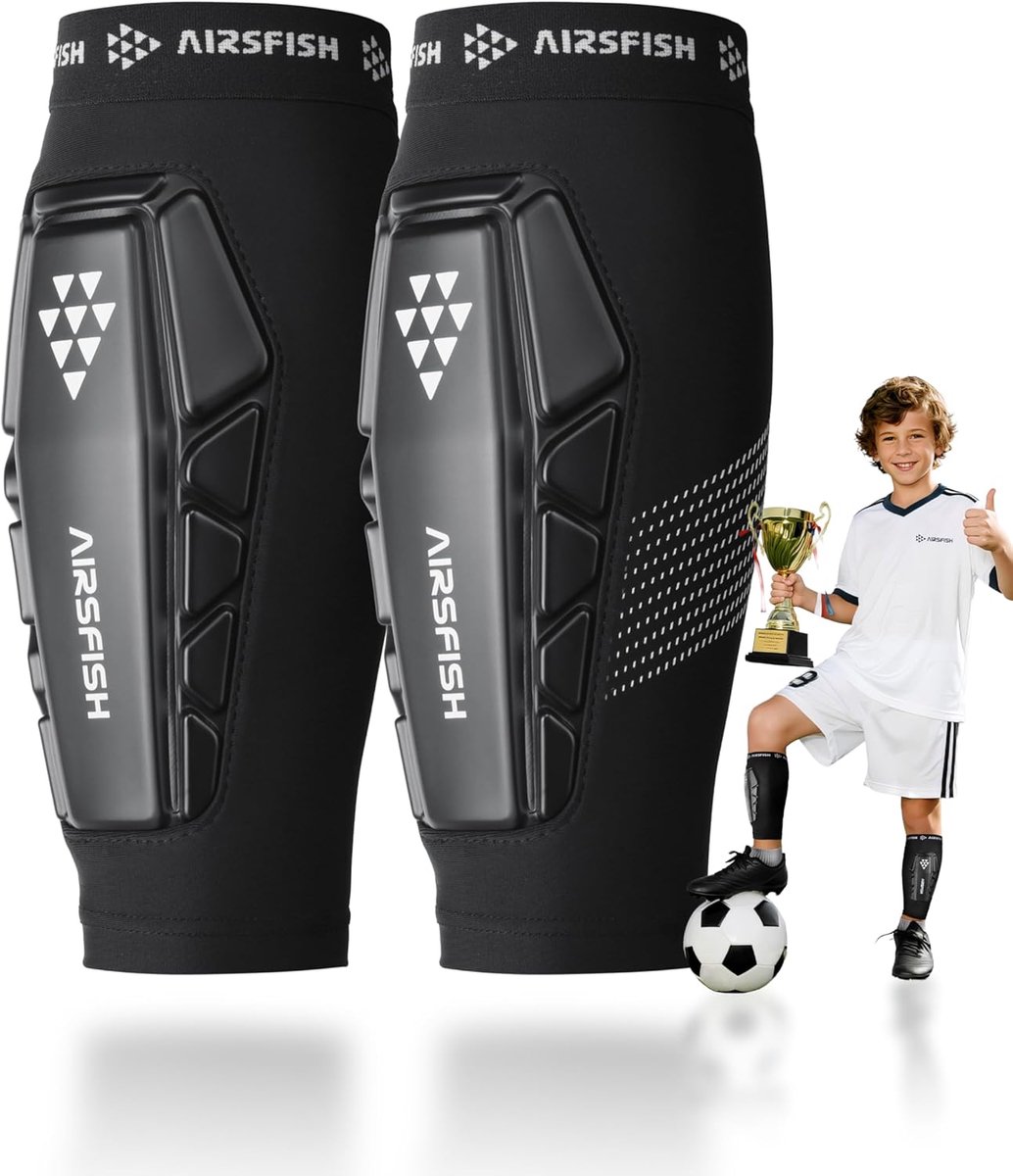 Scheenbeschermers Voetbal Kinderen - Ultra Lichtgewicht met Siliconen Grip en Schokabsorberende Kern