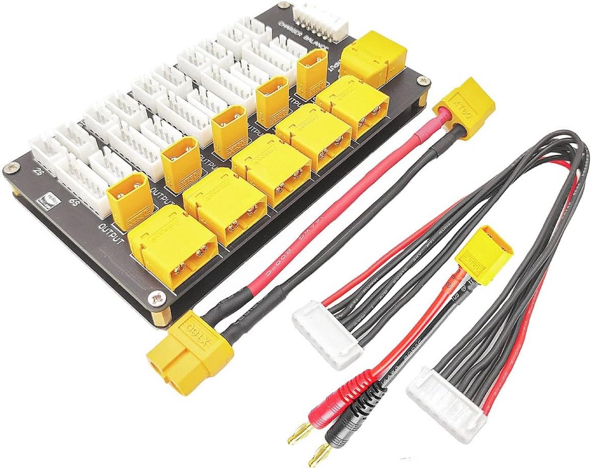 Parallel Laadbord - Oplaadplaat - Batterij Laden - 5 Packs Ondersteuning - 20x14x4 cm