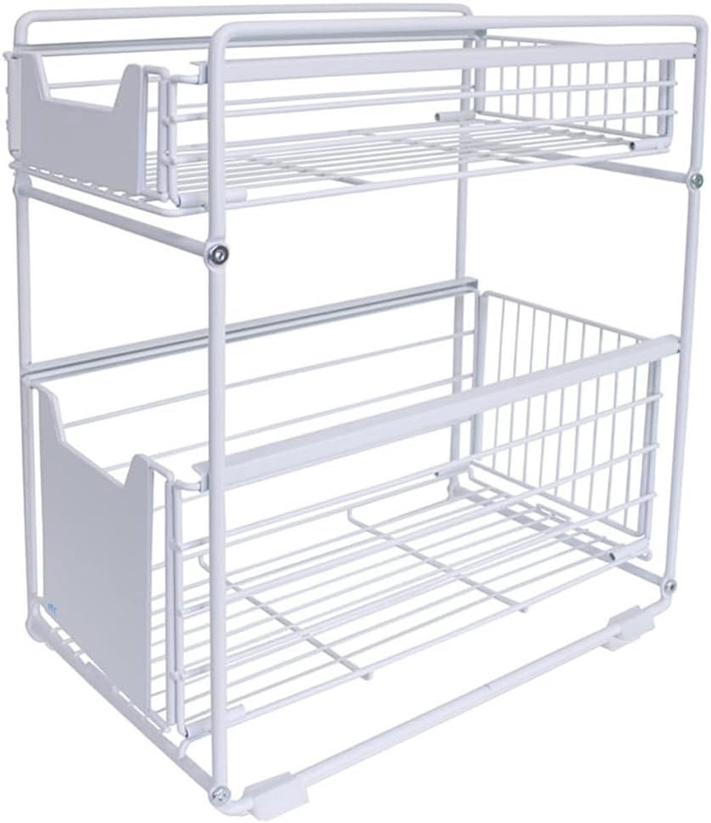 Ruimtebesparende Keuken Organizer met 2 Niveaus en Uittrekbare Laden