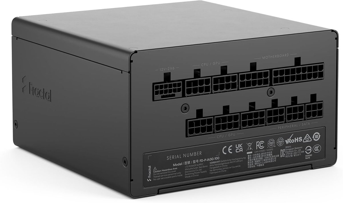 Krachtige Voedingseenheid - PC Component - Gaming Systemen - Volledig Modulair Ontwerp - 15 x 15 x 8.6 cm - Zwart