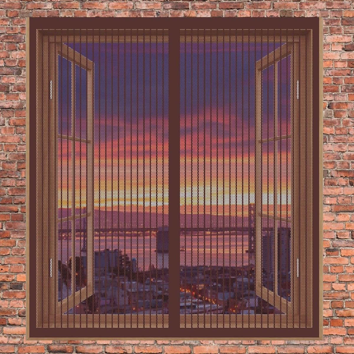 Magnetisch Vliegengordijn Deur - Hor voor Balkondeur en Raam - 140x70cm - Bruin