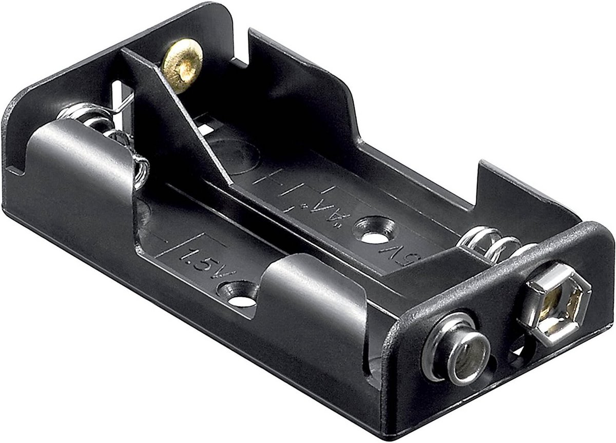 3-Pack Batterijhouder 2x AA Mignon naar 9V Clip-On Connector