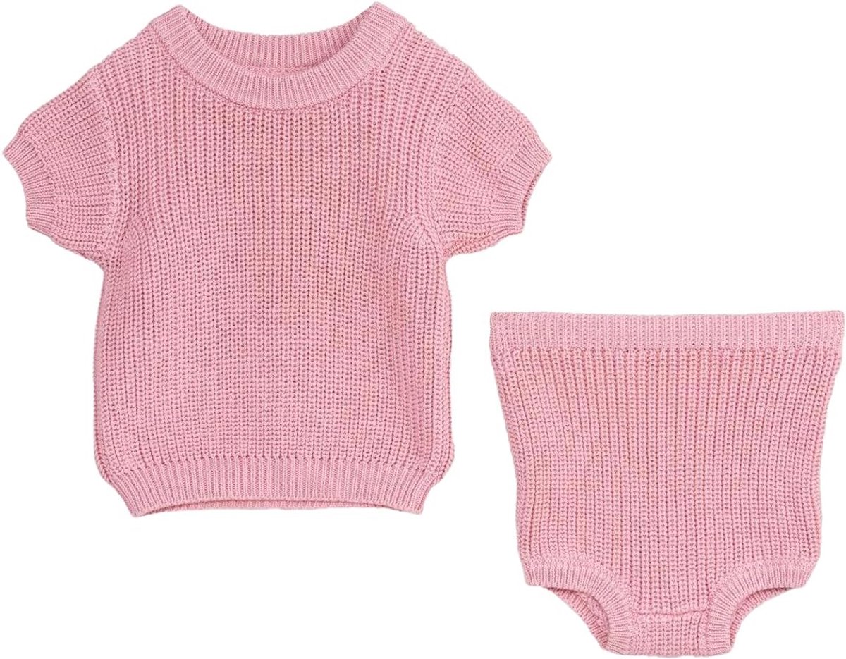 Set van Gebreide Babykleding: Katoenen Trui en Broekje voor Jongens en Meisjes (0-12 maanden)