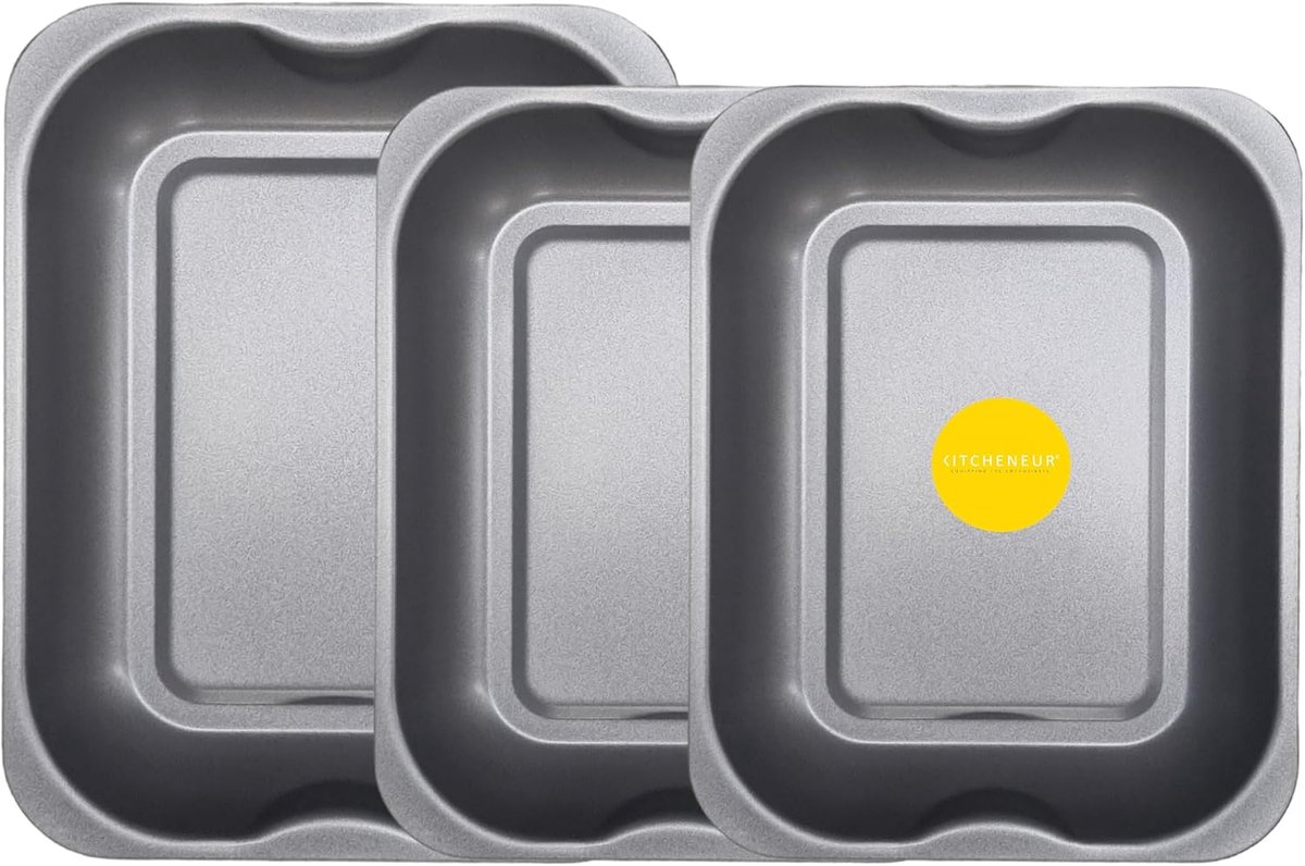 3-Delige Bakplaat Set: 2x Medium (33cm) & 1x Groot (38cm) Non-Stick Ovenvormen