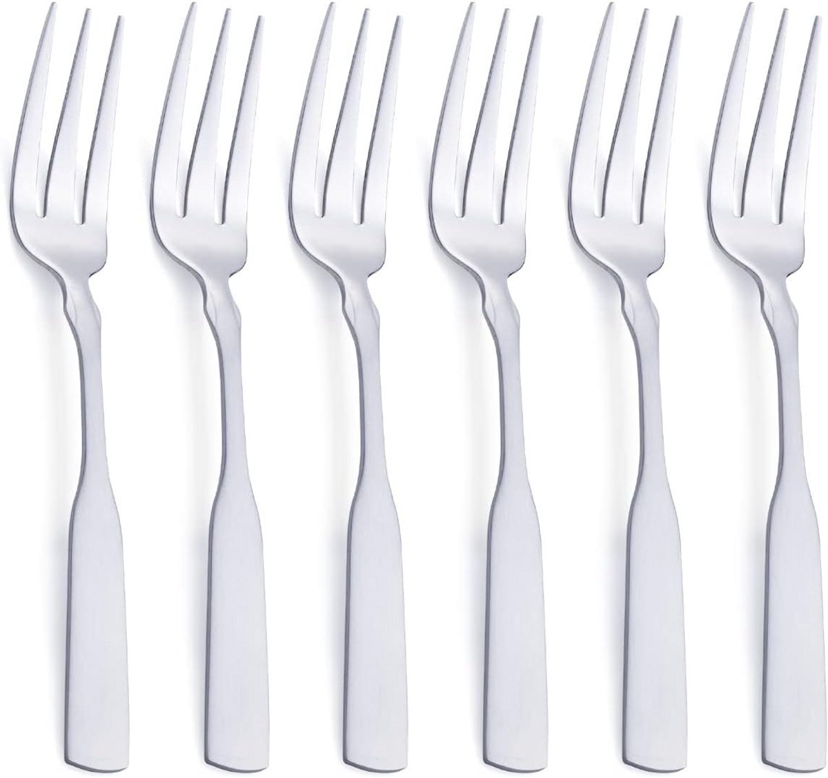 Set van 6 RVS Diner- en Dessertvorken (19 cm) met 3 Tanden