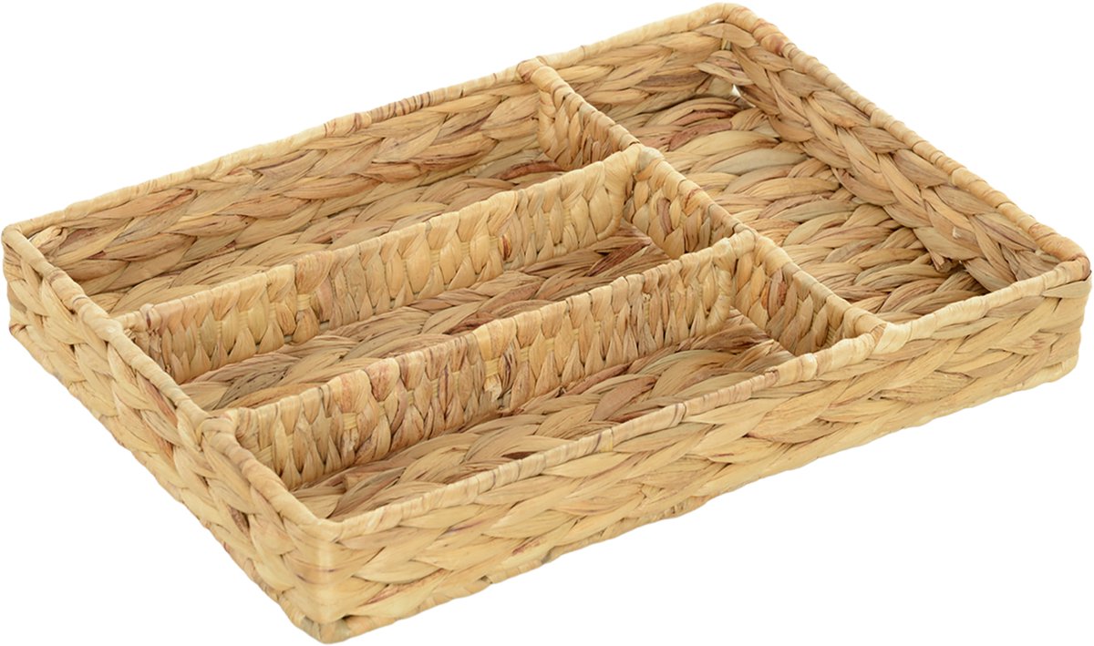 HOMCOM Opbergmand - Waterhyacint - 36x26x5cm - Natuurlijk hout