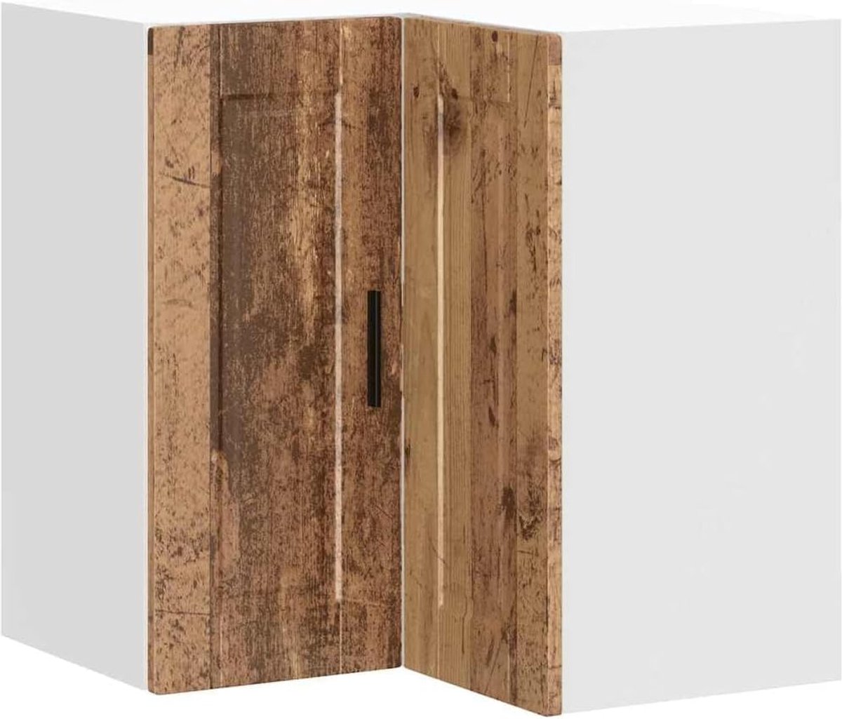 Keukenkast Hoek voor Bovenkast Opslagruimte in Oud Hout Kleur