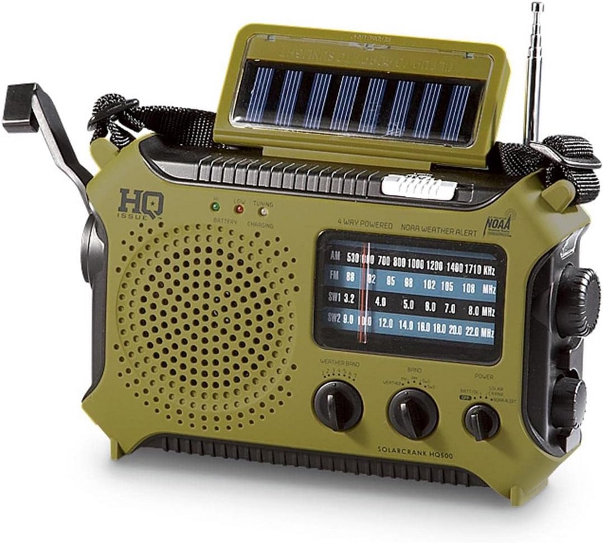 Noodradio Hand Slinger - Weer Radio - Noodsituaties Voorbereiding - Drie Energiebronnen - 21.6 x 7.9 x 14.6 cm