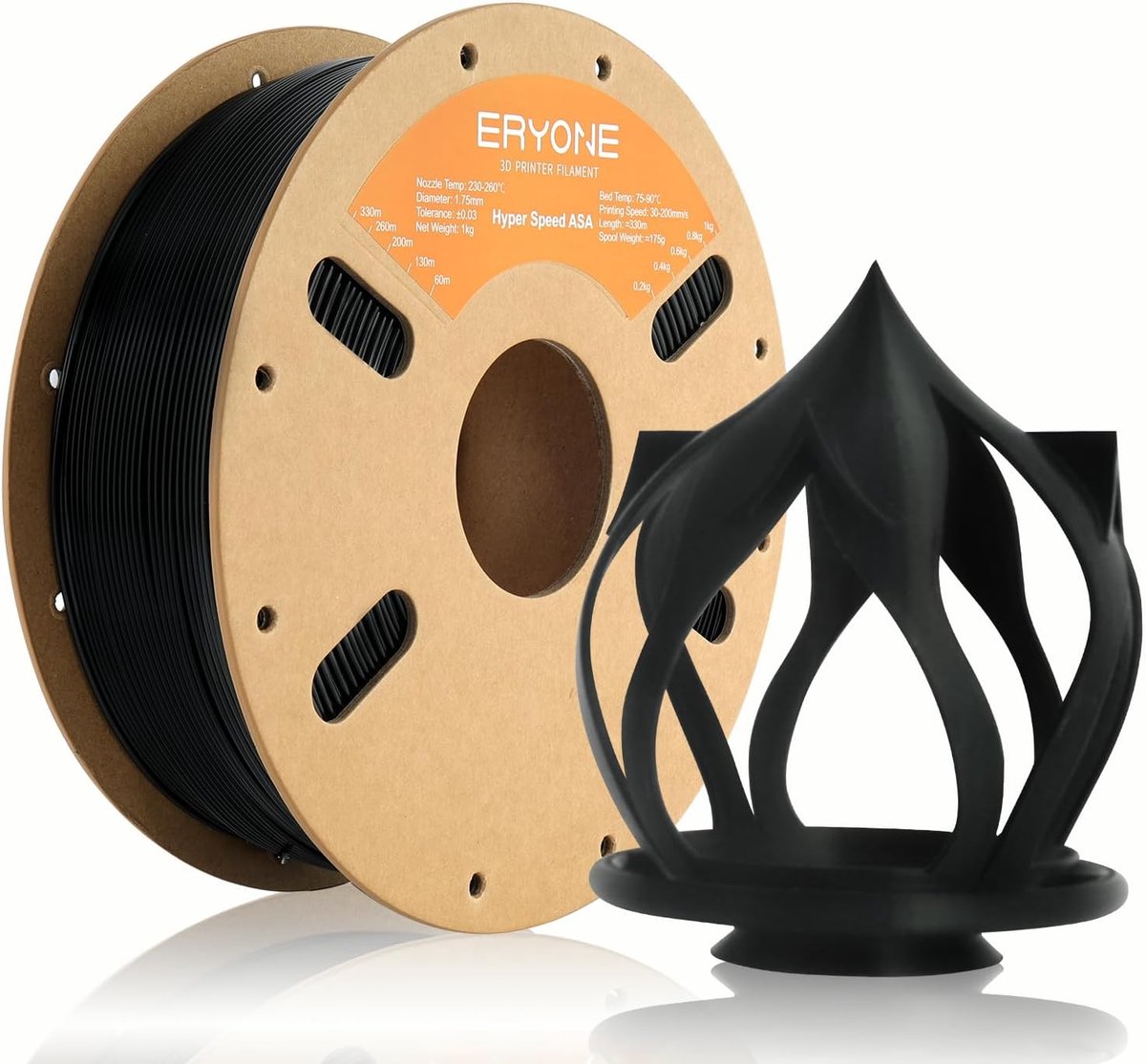 3D Print Materiaal - Printer Draad - Objecten Maken - Hoge Snelheid Printen - 1.75mm 1kg - Zwart