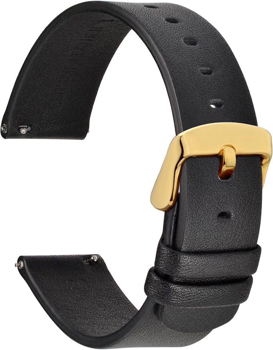 Dunne platte horlogebanden van echt leer - Universele reservebanden in 18mm, 20mm en 22mm
