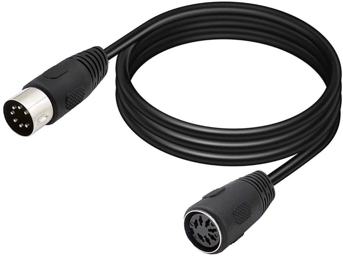 DIN Kabel - Midi Audio - Stereo Systeem - Man naar Vrouw - 15 Meter - Zwart