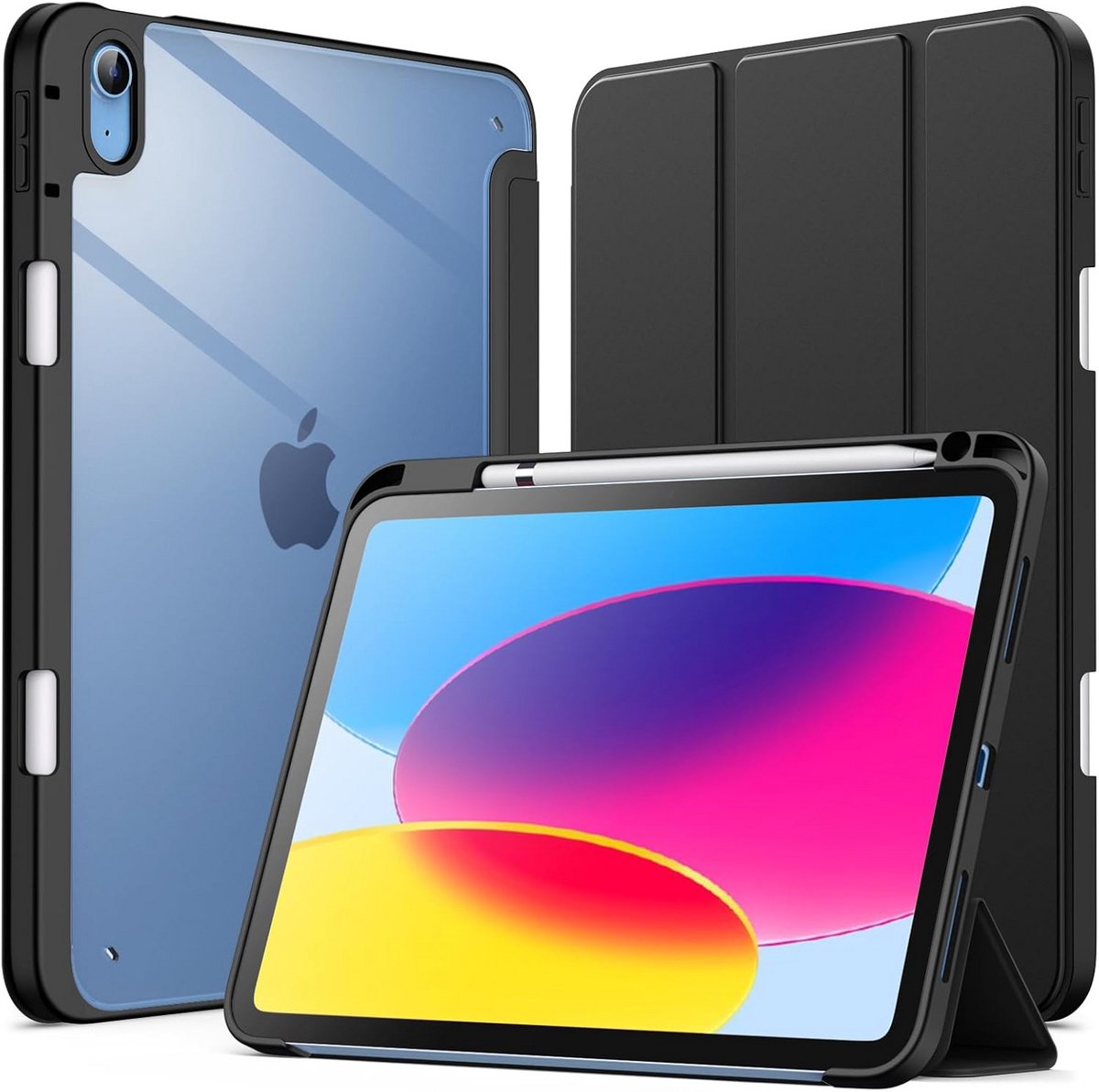 Transparante iPad Hoes voor 11e/10e Generatie met Potloodhouder en Standaard