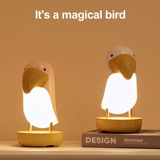 Oplaadbare Dimbar Nachtlampje in Cartoon Vogel Design voor Slaapkamer of Bureau — afbeelding 3