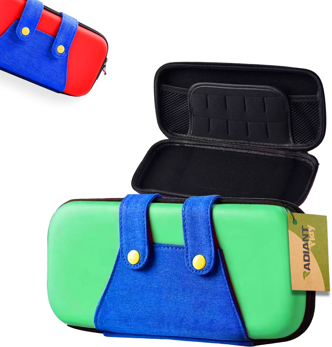 Radiant Play Nintendo Switch 2 Hoesje - Trendy Hard Case Beschermhoes - Opbergvak & Draagbaar - Groen