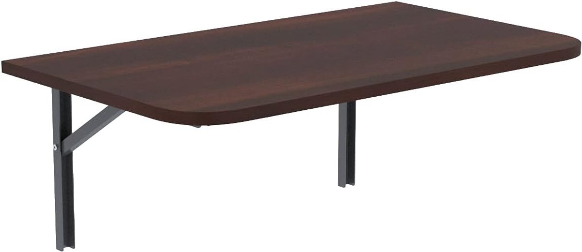 Opklapbare Wandtafel Wit PVC Laminaat voor Keuken of Thuiskantoor - Ruimtebesparend en Inklapbaar Bureau (60x40 cm)