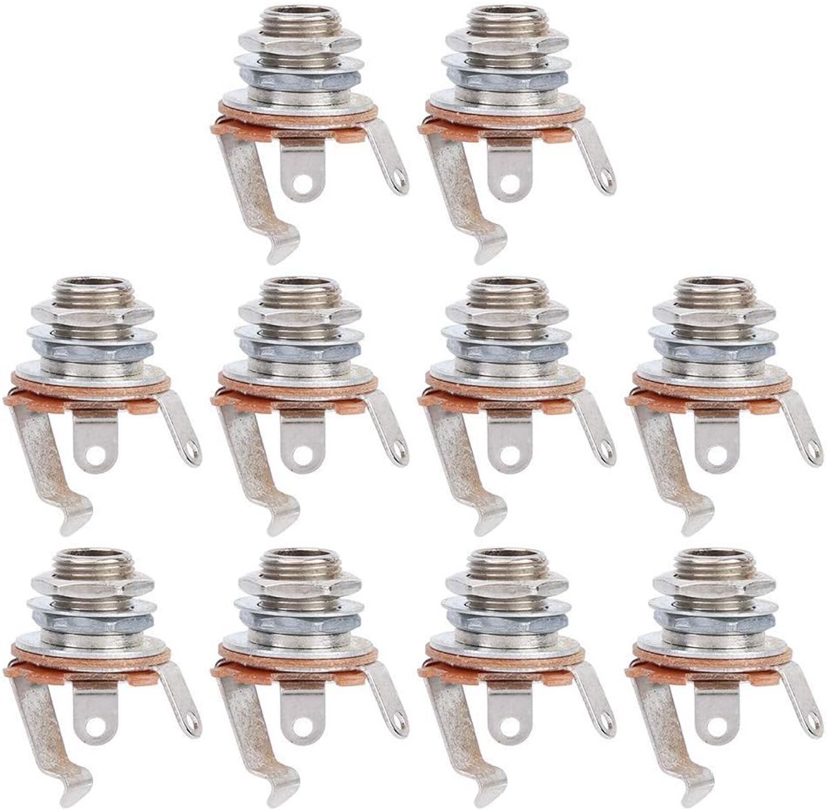 10 Stuks Mono Input Jack 6.35mm voor Elektrische Gitaar en Bas