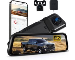 Spiegel Dashcam - Auto Camera Recorder - Veilig Rijden - 4K Beeldkwaliteit - 9.66 Inch Scherm - Zwart