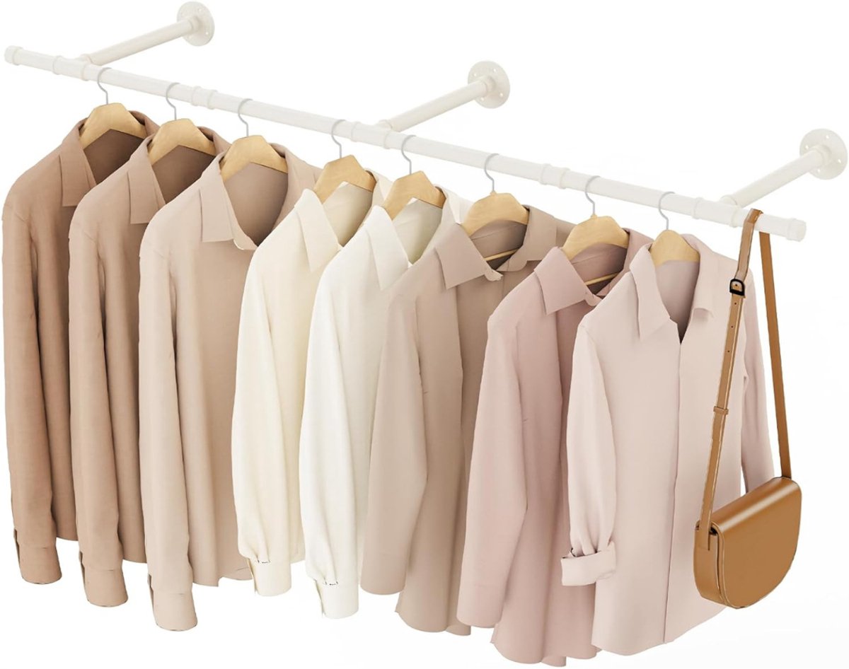 White-Label® Kledingstangen voor aan de Muur - Kledingrek - Kledingroede