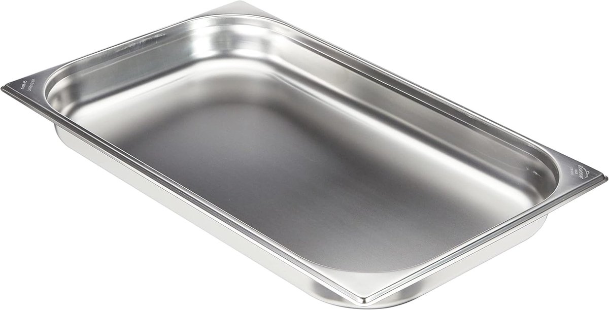 Roestvrijstalen Bak - Gastronorm Bak - Voedselbereiding - Duurzaam Materiaal - 53x32.5x5.5 cm