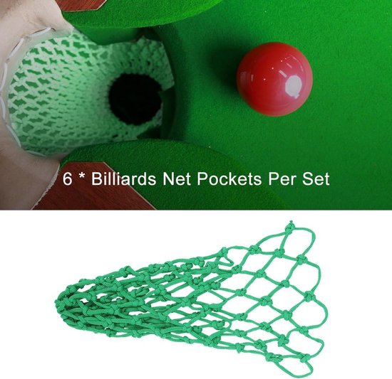 Biljartnet Pockets - Snooker Tassen - Tafel Onderhoud - Duurzaam Nylon Materiaal - 6 Stuks - Groen — afbeelding 3