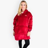 Hoodie Deken Oversized – Snuggle Hoodie – Fleece & Sherpa Deken met Mouwen – Warme Hoodie Blanket voor Volwassenen - rood