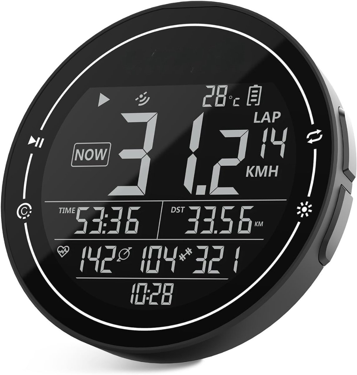 Quvo® Kilometerteller Fiets - Kilometerteller - Zwart- 7cm x 7cm x 2cm ; 68 g