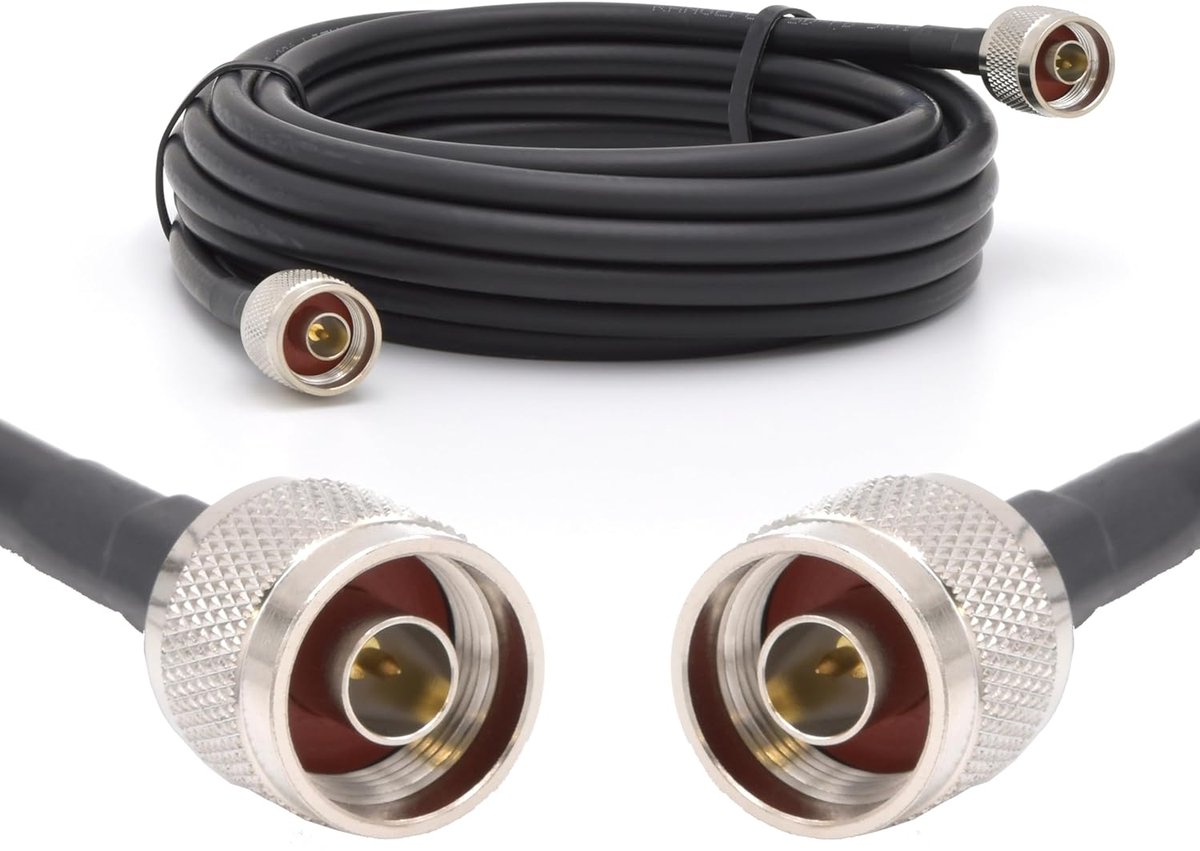 5 Meter N Male naar N Male Coax Verlengkabel 50 Ohm Low Loss Antennekabel voor Signaalversterkers