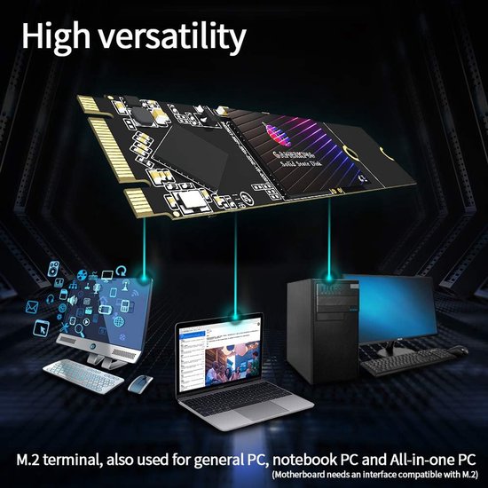 Interne SSD - Snelle Opslag - Computer Upgrade - Compacte Vormfactor - M.2 2280 van Merkloos — afbeelding 3