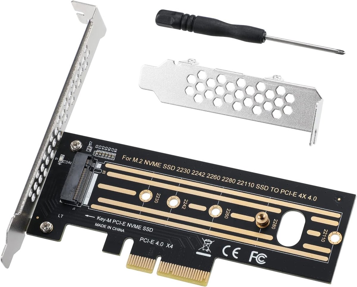 M.2 NVME naar PCIe adapter - NGFF uitbreidingskaart - Snelle dataoverdracht - Ondersteunt diverse M.2 formaten - PCIe 4.0 X4