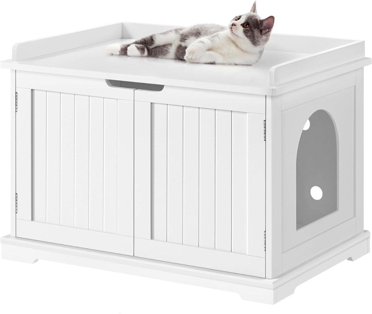 Core® Kattenbak Kast - Kattenhuis - Kattenmand - Wit - 76cm x 51cm x 53cm