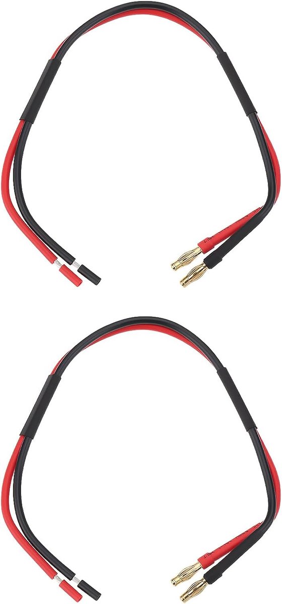 Audio Kabel Set - Speaker Connectoren - DIY Audio Systemen - Flexibele Siliconen Draad - 30cm Lengte - Zwart Rood