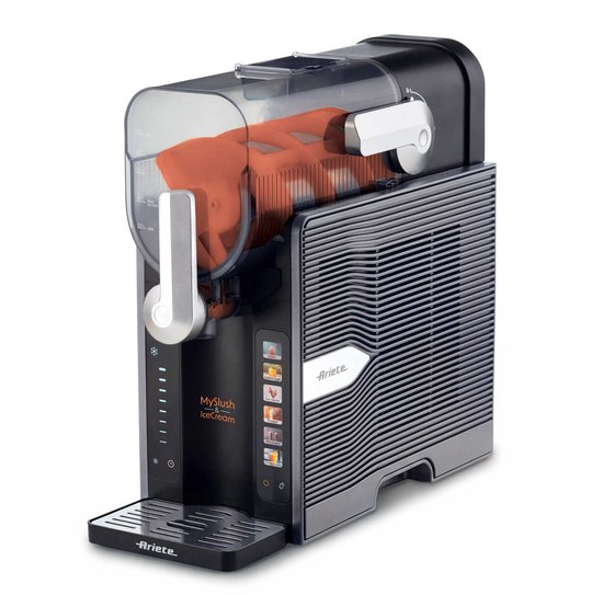 Ariete 0655/00 MySlush & IceCream Machine - Geen IJs Nodig - 6 Programma's - Slush Puppy Maker, roomijs, Granita, Frappé, Milkshakes en meer - Zelfreinigingsmodus - Zwart