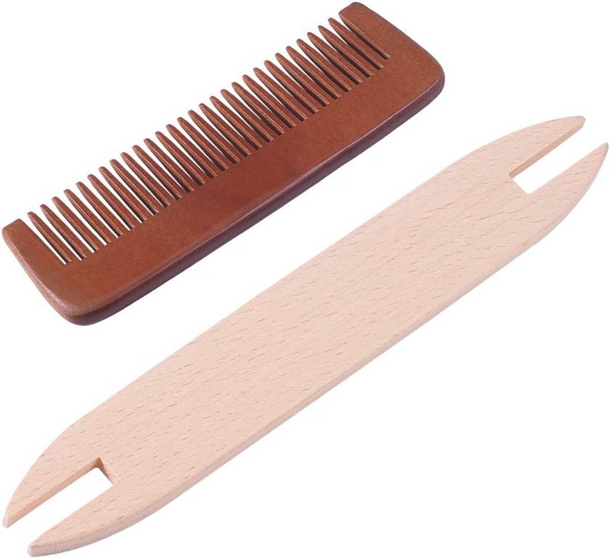 Weefgetouw Accessoires Set met Houten Weefspoel en Kam voor Ambachten