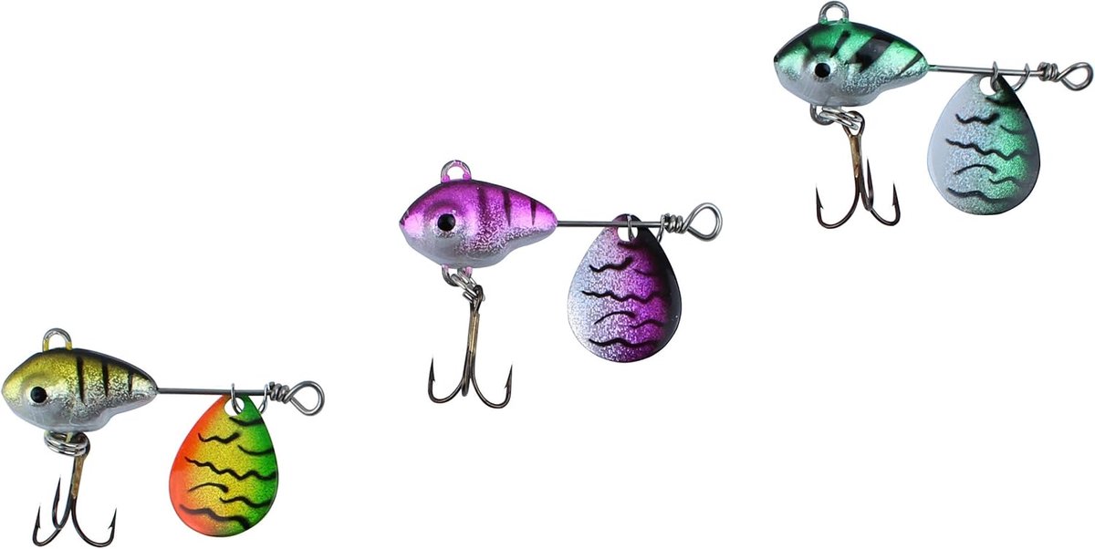 Set van 3 Mini Spinners voor Forel en Baars - Compact Vis aas voor Dieper Water